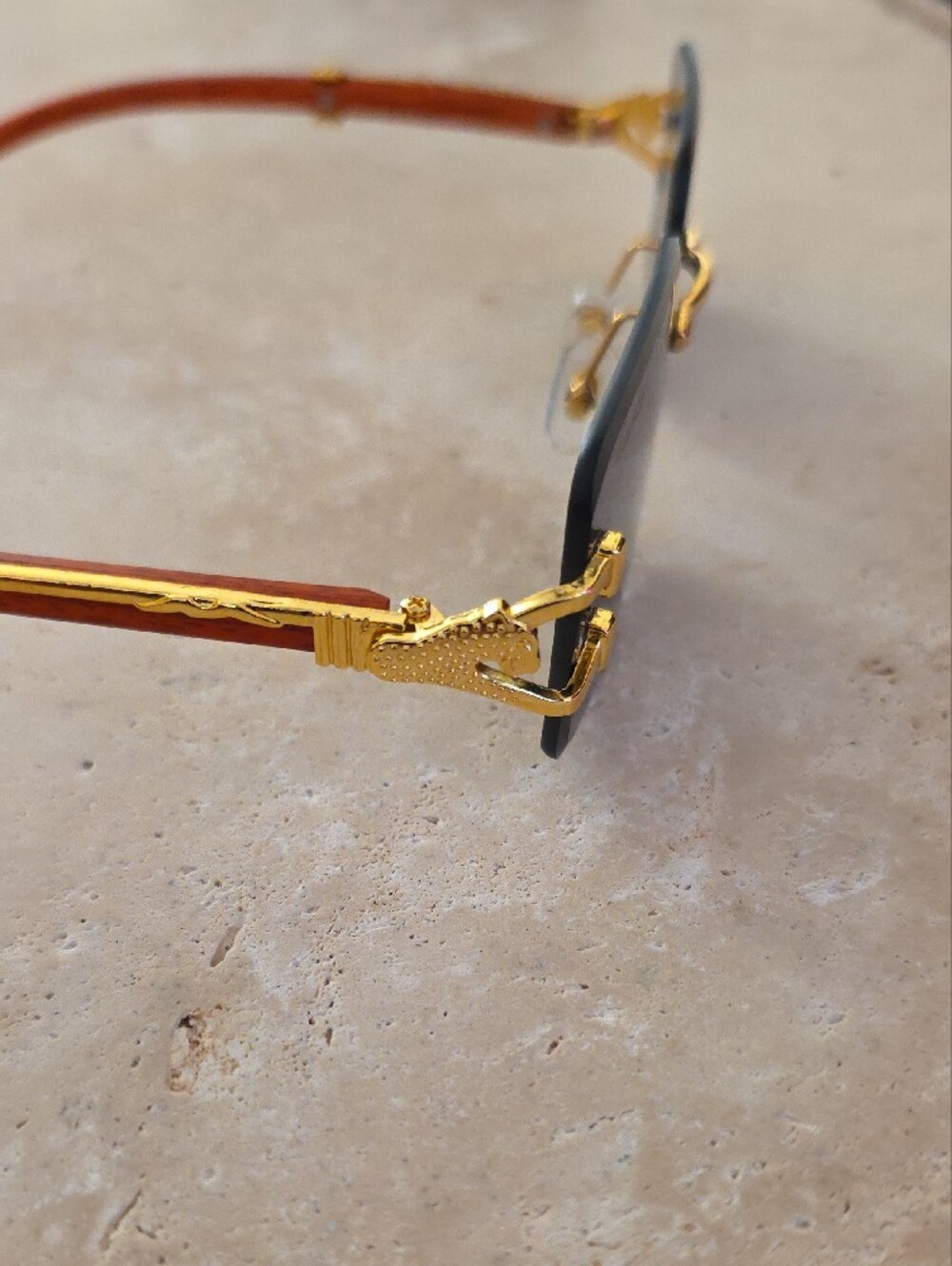 Cartier Rimless Sunglasses in Black and Gold with Red Case - Picture 3 of 10